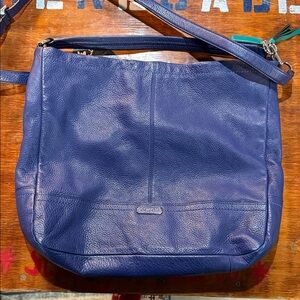 Coach Navy Leather Shoulder Bag